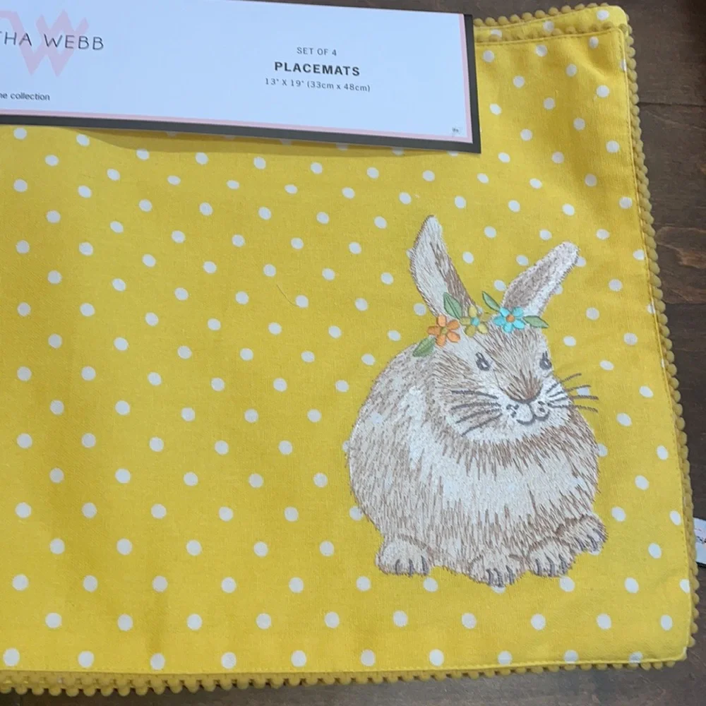 Tabitha Webb Anthropologie set of 4 Easter placemats
